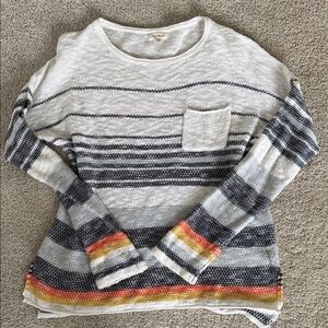 Hem & Thread Multicolor lightweight Striped Crew Neck Sweater